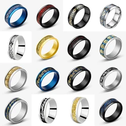 Stainless Steel Inlay Red Carbon Fibre Ring for Men Punk Dragon Black Tungsten Male Rings Finger Fashion Jewelry Anillo Hombre