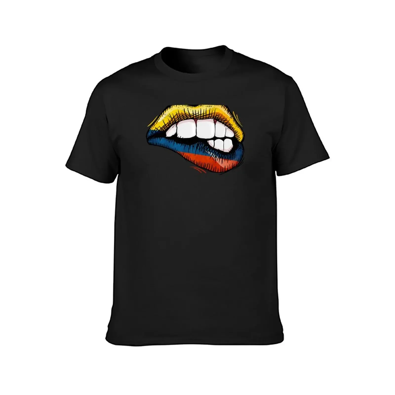 Sexy Biting Lips Colombia Flag Colombian Love T-Shirt cute tops plain quick-drying t shirts for men graphic