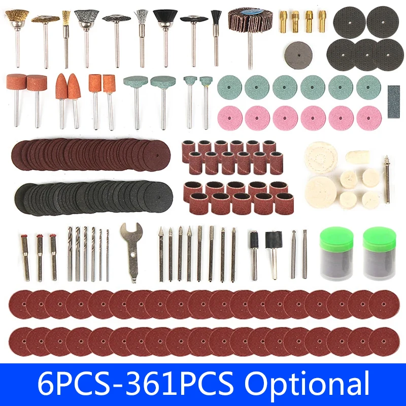 6PCS-361PCS Engraving Accessories Dremel Sanding Tools Power Rotary Tool for Dremel Bits Wood Metal Engraving Power Sanding
