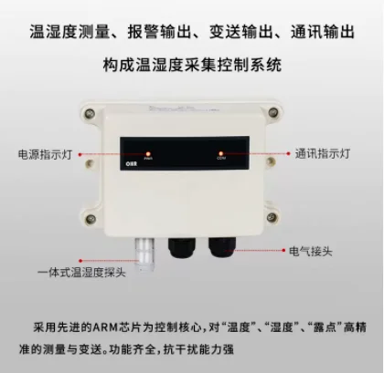 جهاز إرسال درجة الحرارة والرطوبة ، اتصال Rs485 ، مستشعر مدمج بنقطة دنت ، مسبار مسبار ، WS20