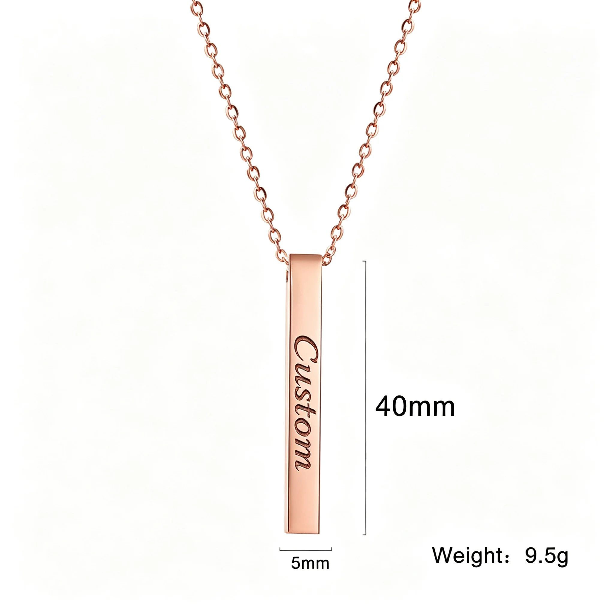Kkjoy individuell gravierte Halskette, personalisierter Anhänger mit Songname, Datum, Initialen, Edelstahl, Unisex-Schmuck, Erinnerungsgeschenk – Detail 4