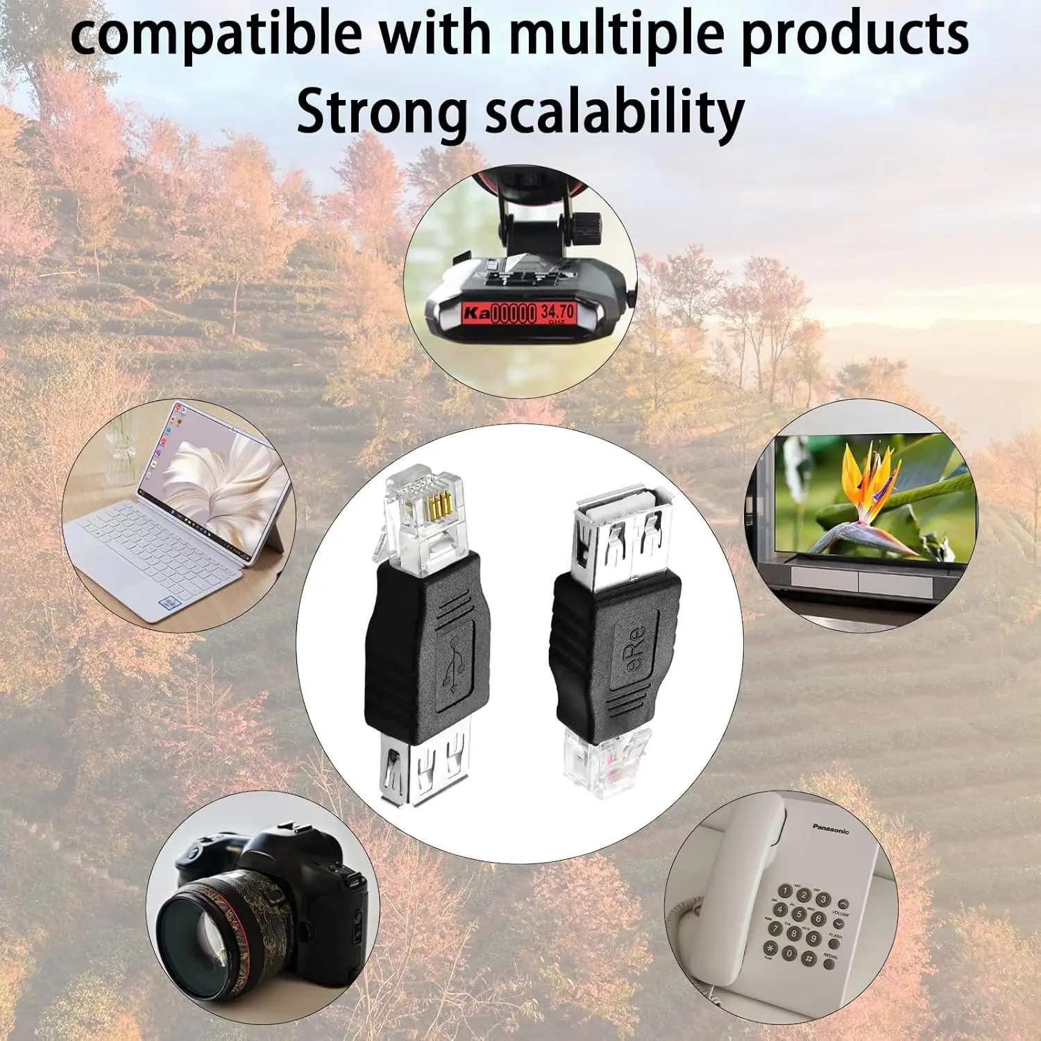 1pc USB 2.0 Type A Female To RJ11 4 Pin 6P4C Male Ethernet Network Phone Connector Converter Adapter