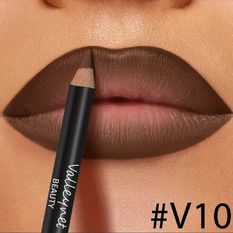 Kit labbra marrone scuro da 4 pezzi: matita per labbra + smalto per labbra, effetto opaco impermeabile e duraturo, versatile per occasioni casual e formali,