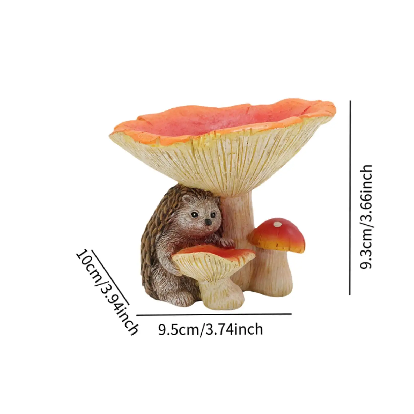 Estátua de ouriço ornamento de gramado alimentador de pássaros criativo bonito estatueta de alimentador de pássaros para