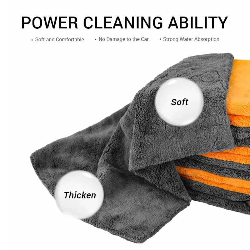 Thicken 600GSM Microfiber Towel Ultra-Soft Car Washing Cloth 40x40cm Scratch-Free Drying Cloth for Car Detailing Cleaning Rag