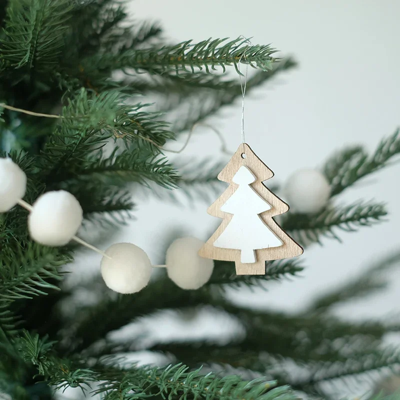 

Wind White Log Color Christmas Pendant Christmas Tree Festival Decoration Set Holiday Event Gift