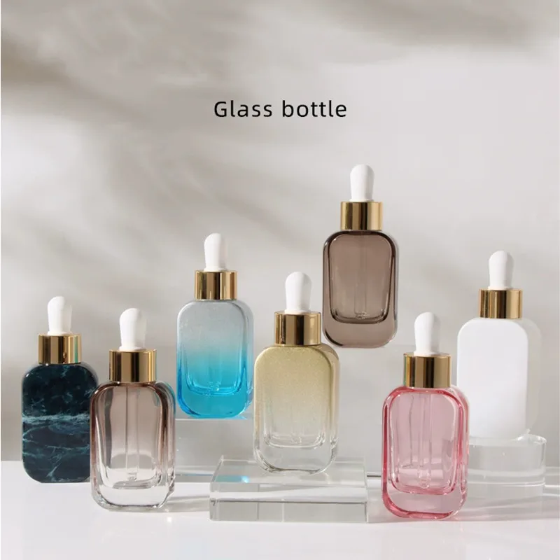 10/30pcs Glass Dropper Bottle Empty Essential Oils Bottle 30ML Aromatherapy Liquid Bottle Travel Cosmetic Essence Packing Bottle