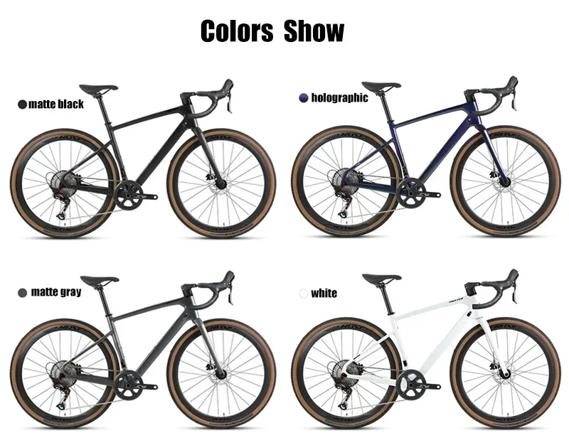 700X40C Gravel V1 carbon fiber frame Road bike variable speed Full Inner Cables Road racing With Hydraulic Disc Brake for Adult