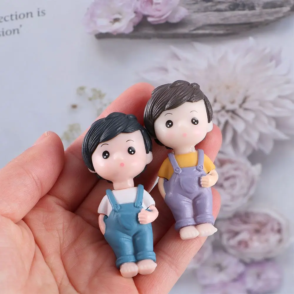 Micro Landscape 1 Pair Bonsai Dollhouse Fairy Garden Cute Boy Girl Ornament Little Lovers Miniature Couples Figurine Doll Craft