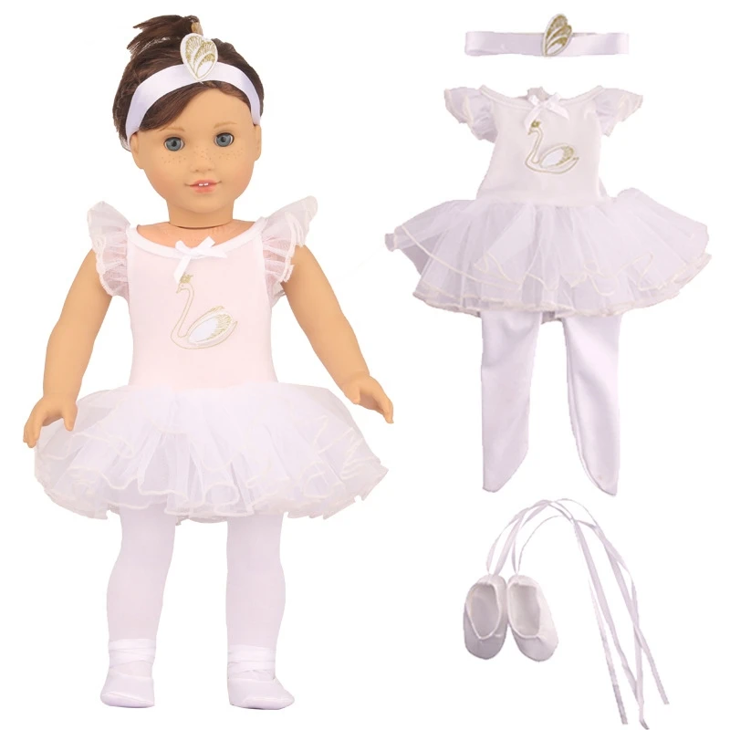 Doll Clothes Dance Dress Set for 14-18in Baby New Born Dolls Outfit Holiday Gifts For Girl 43cm Newborn Doll Ballet Dresses