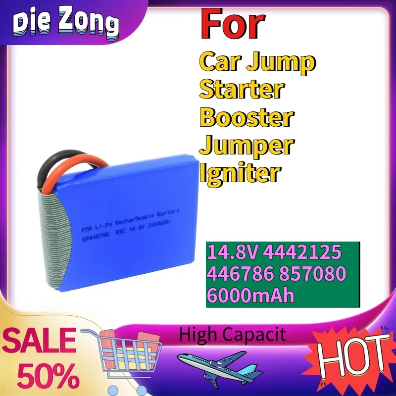

In Stock For Car Jump Starter Booster Jumper Igniter 14.8V 4442125 446786 857080 6000mAh Rechargeable Battery