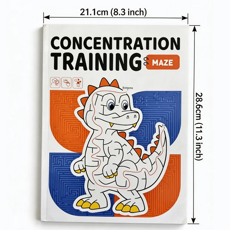Fun Puzzle Maze, Maze Children's Fun Drawing Book, 48 Maze Games, High-definition Color Pages, 48 Pages, Cute Animal Theme