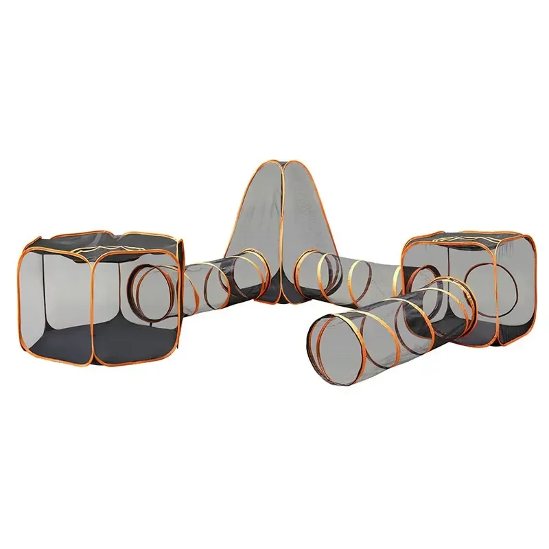 Pet Tent Cat Tunnel Portable Folding Supplies Set Combination Toy Cat Channel Dog House Dog Cage Outdoor Cat Fence