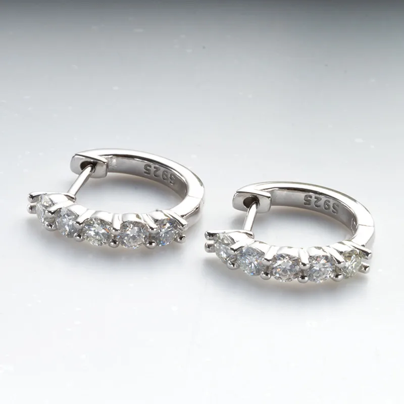 JoyceJelly Ohrstecker aus 925er-Sterlingsilber mit Moissanit-Diamant, 1 CT/2 CT, Rundschliff, Ohrhaken, Damen-Ohrringe, Hochzeit, edler Schmuck – Detail 6