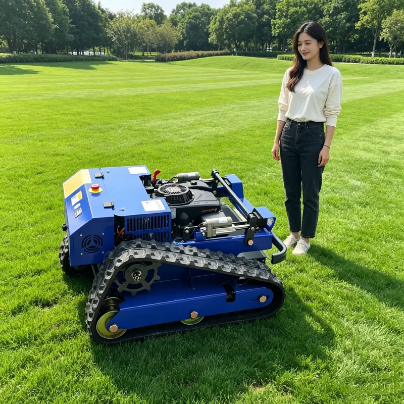 

Customized agricultural and forestry machinery, tracked lawn mower, remote control operation for orchards, tea gardens, lawns