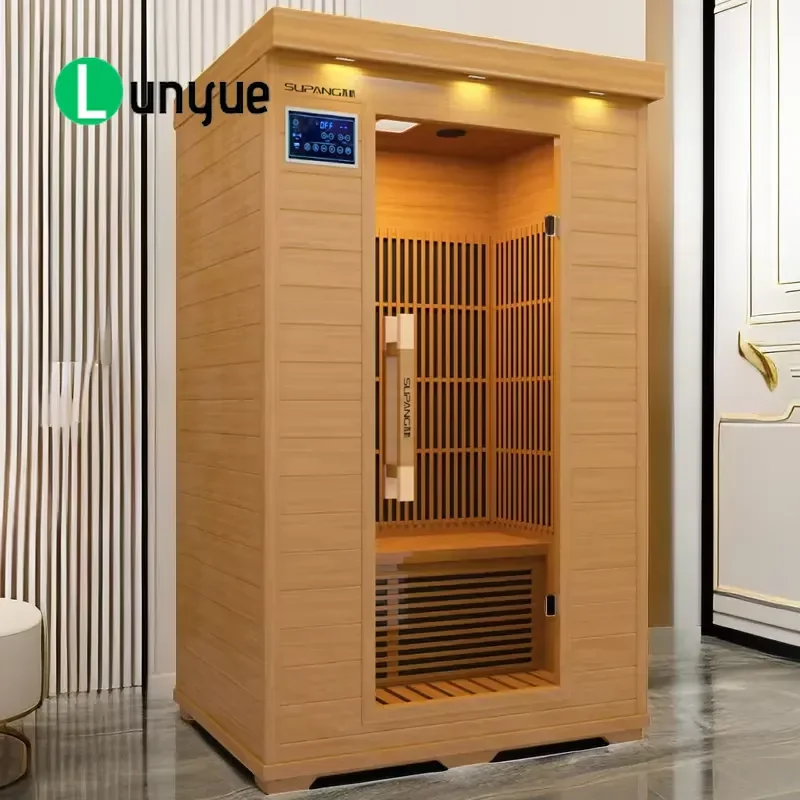 Solid Wood Wet Steam Sauna Room for Home Use with Control Panel Traditional 2 Person Luxury Relaxing Spa Factory Direct