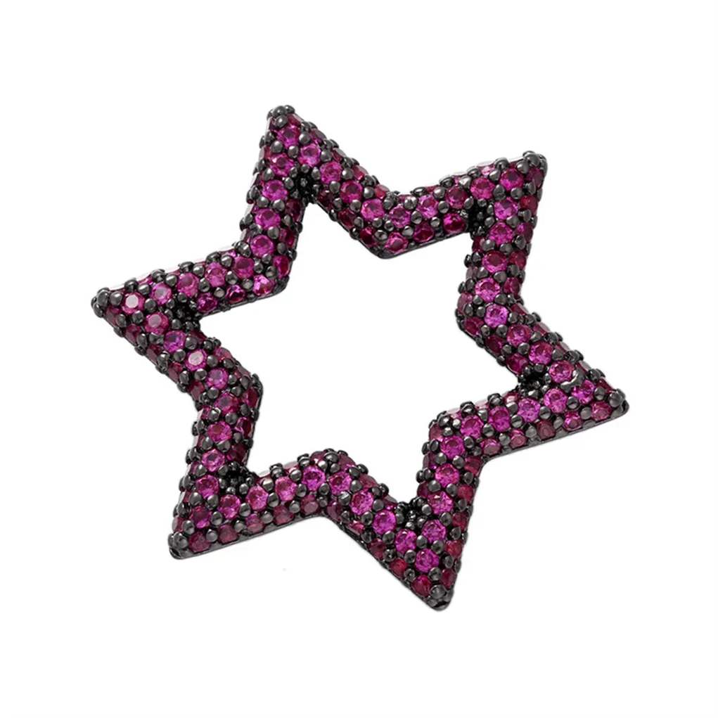 Hanger Voor Sieraden Maken Verharde Zwart Zirkoon Hexagon Hart Accessoires Voor Diy Ketting Armband Oorbellen Charms (Geen Opening)