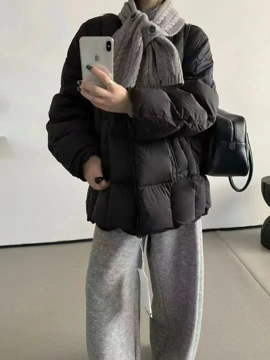 Winter Fashion Women's Down Jacket Commuting Warm Scarf Splicing Down Jacket