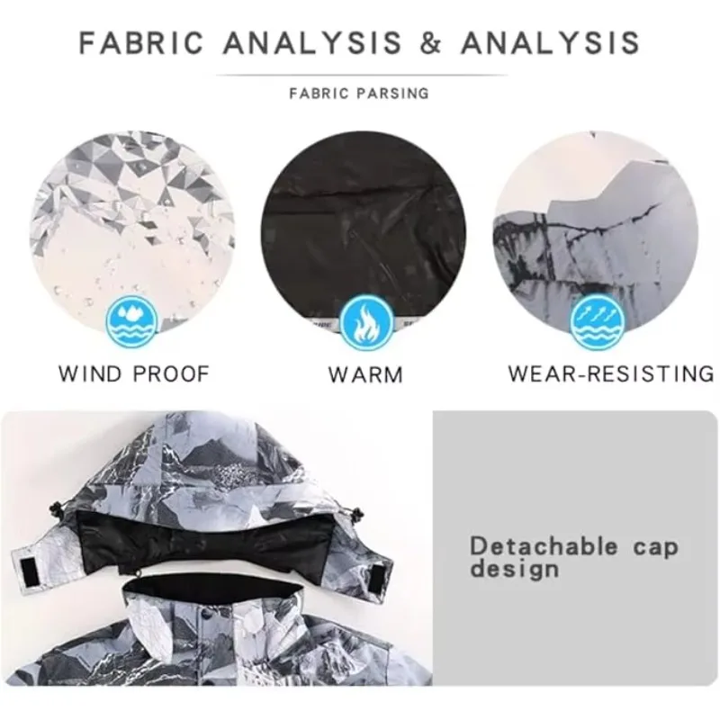 STLF الصين مصنع في الهواء الطلق بدلة تزلج مقاومة للماء سنوسويت الشتاء سترة التزلج والسراويل مجموعة بدلة الثلوج الدافئة على الجليد #3