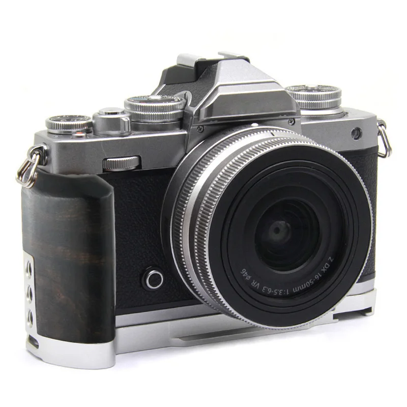 CozyShot-madeira câmera L suporte, suporte de mão para Nikon ZFC, placa de liberação rápida, GR1