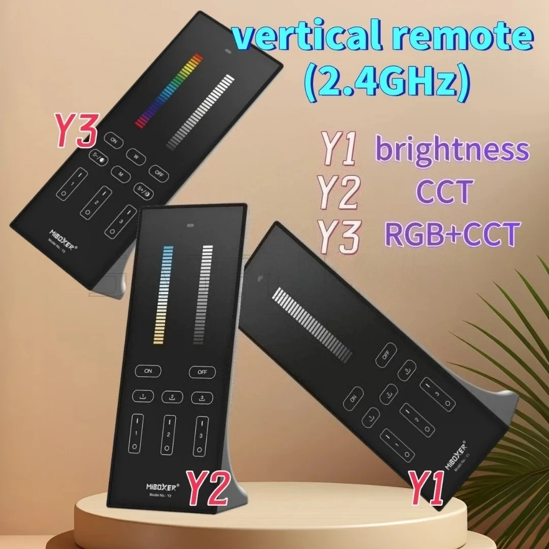 Y1 Y2 Y3 Miboxer Brightness CCT RGB+CCT Vertical Remote 2.4GHz Control for LED Buld LED Strip Light Color Temperaturen Dimmer