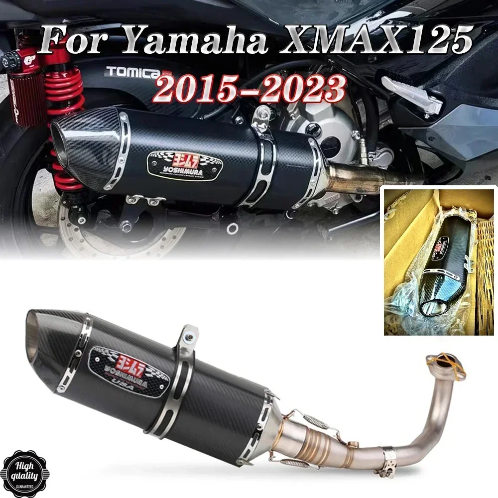 Motorcycle Exhaust For Yamaha XMAX125 2015-2023 Motorcycle Full System Exhaust Muffler Escape Middle Link Pipe