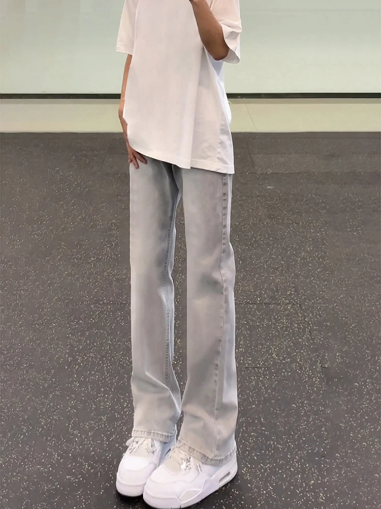 

Мужские джинсы slim fit с прямым кроем, эластичные, длинные, расклешенные, молодежные, модные, из смесового хлопка и полиэстера, износостойкие