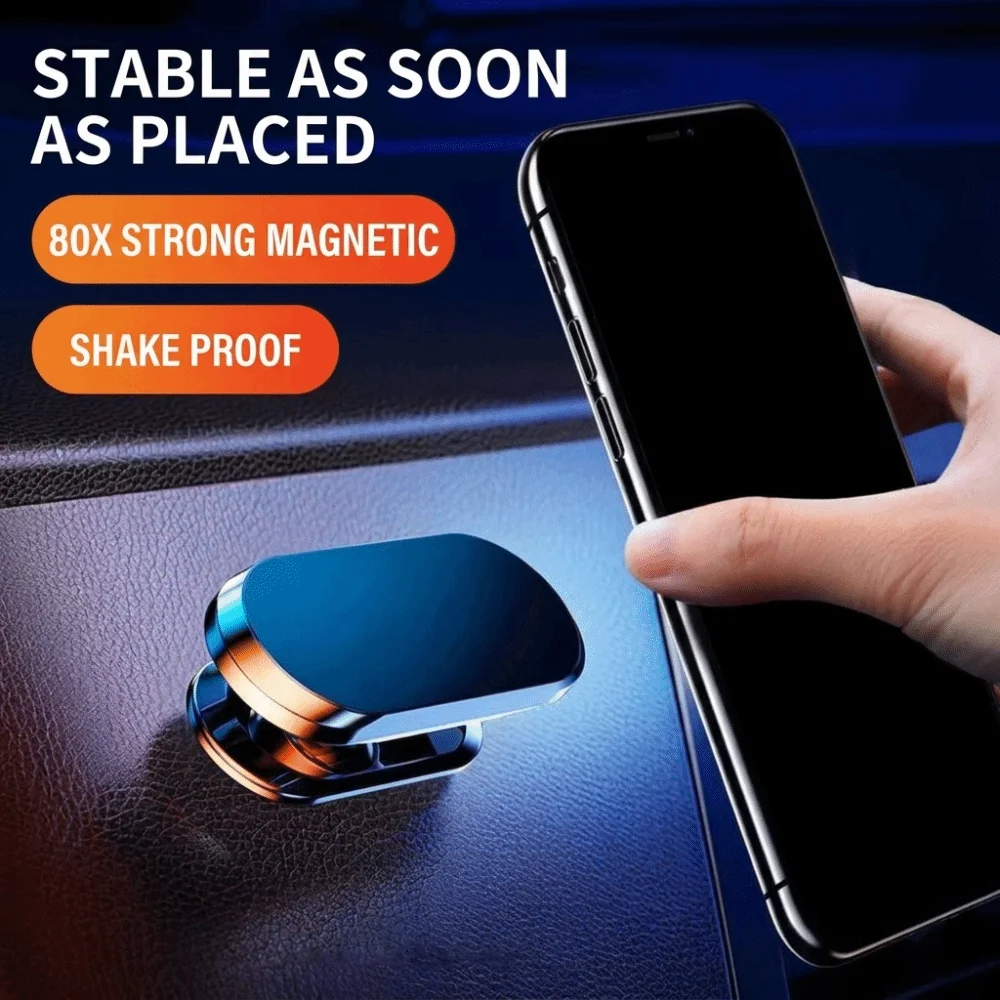360 Degree Rotatable Magnetic Smartphone Mount Multi-functional Mini Magnetic Car Phone Holder Durable Strip Car Phone Holder