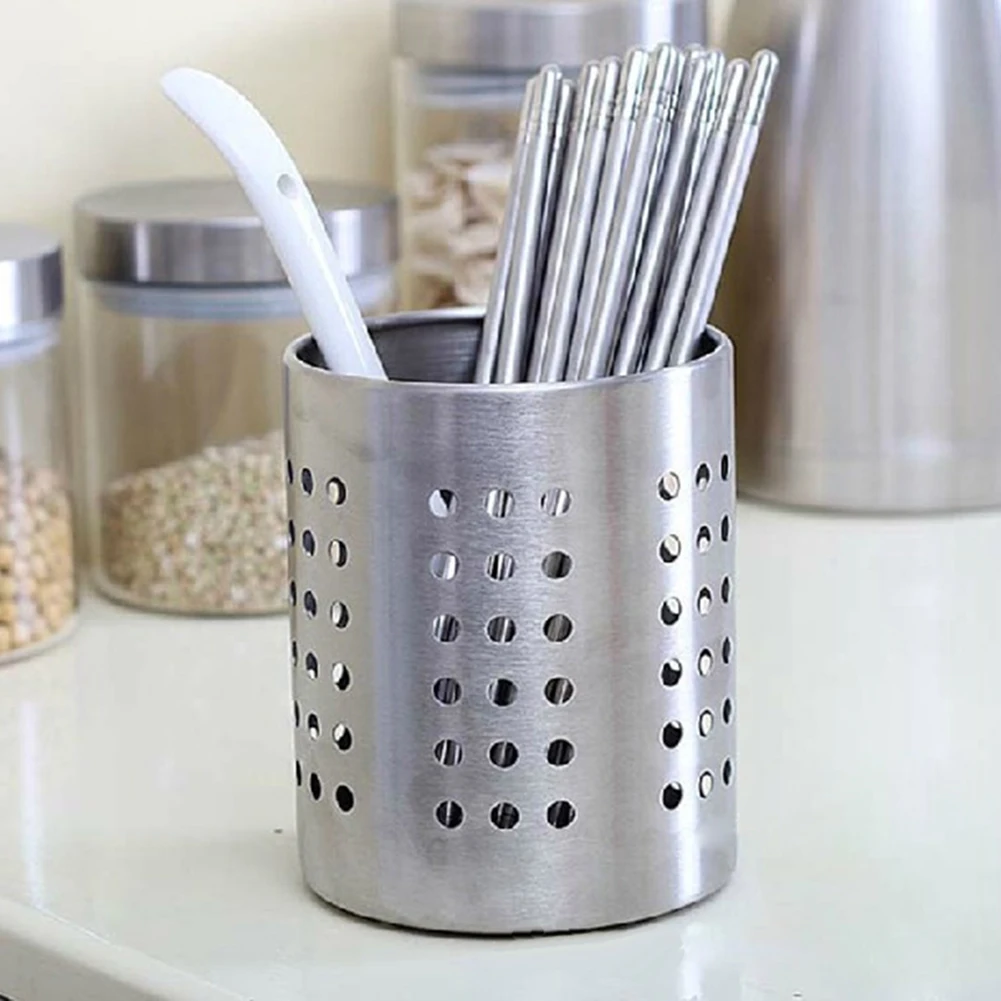 Cutlery Holder Organizer Anti-rust Stainless Steel Home Kitchen Appliance Drainer Spoon Fork Chopsticks Storage Basket Rack