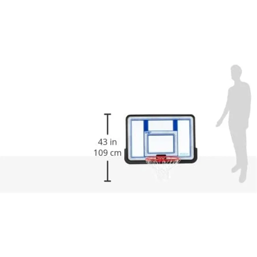 Kit Kombinasi Papan dan Ring Bola Basket Anti Pecah 44 Inci untuk Lapangan Bola Basket Luar Ruangan dengan Desain Tahan Lama dan Ketahanan Benturan Tinggi