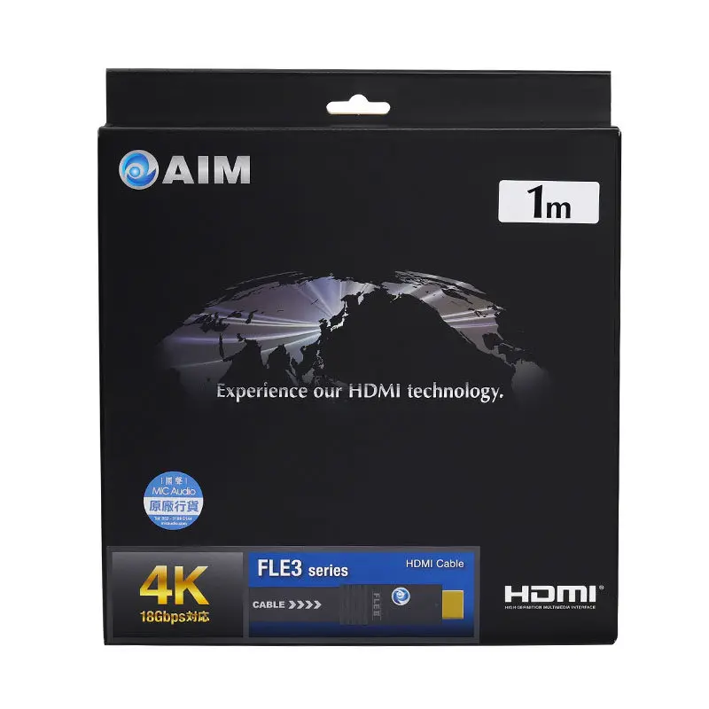 Japanese imported AIM FLE3 series 4K high-definition video cable computer decoder monitor projector HDMI cable