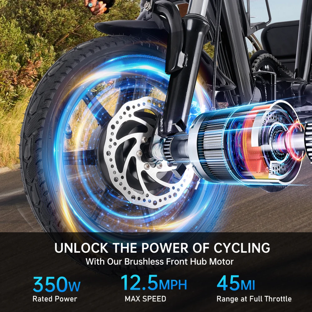 دراجة ثلاثية العجلات كهربائية قابلة للطي للبالغين بقدرة 350 وات/500 وات، بطارية قابلة للإزالة بقدرة 480 وات في الساعة بتصميم بمقعدين مع سلة كبيرة للركوب على الألعاب