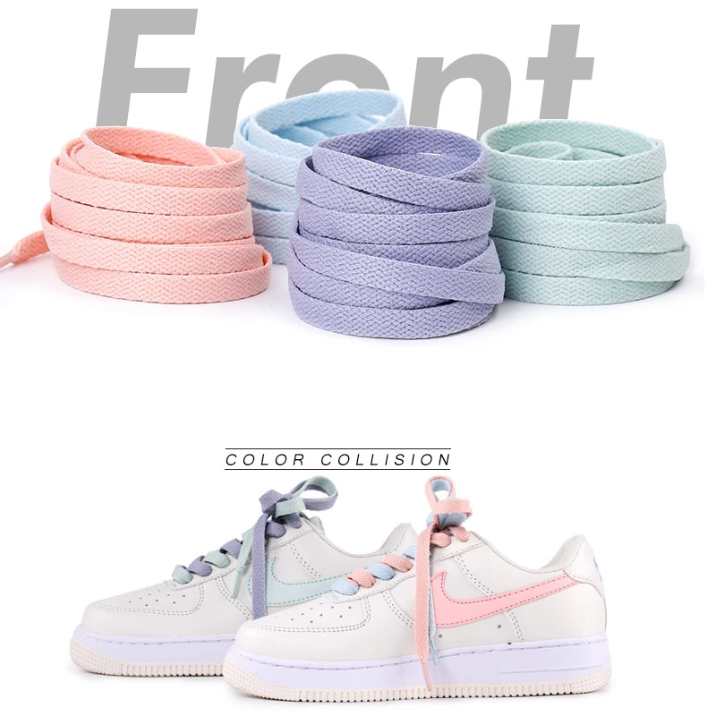 1 Pair Flats Shoe Laces Precision Weaving AF1 Shoelaces Used for Sneakers Casual Little white Shoes Pink shoelace 120/140/160CM