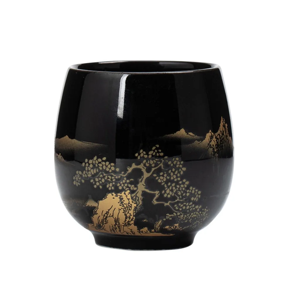 

2pcs Household Japanese-style Ceramic Teacup with Glaze 180ml Simple Master Mug Retro Smooth Surface Kung Fu Tea Cup Tea Room