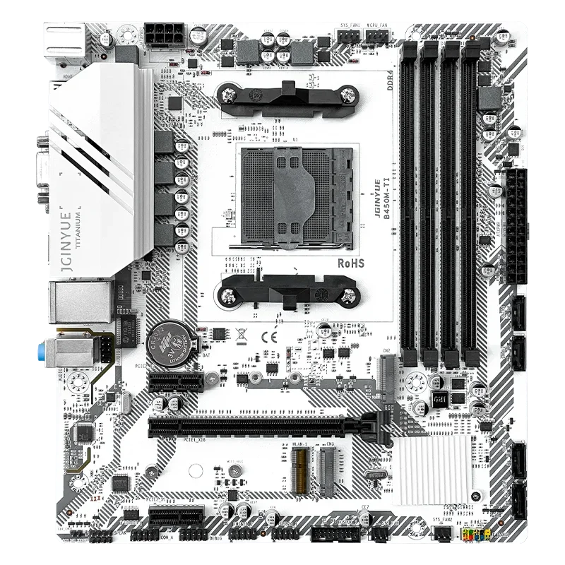 JGINYUE AM4 B450 Motherboard Set With AMD Ryzen R5 3600X CPU 2*16GB=32GB DDR4 Dual Channel Memory RAM M-ATX B450M-TI