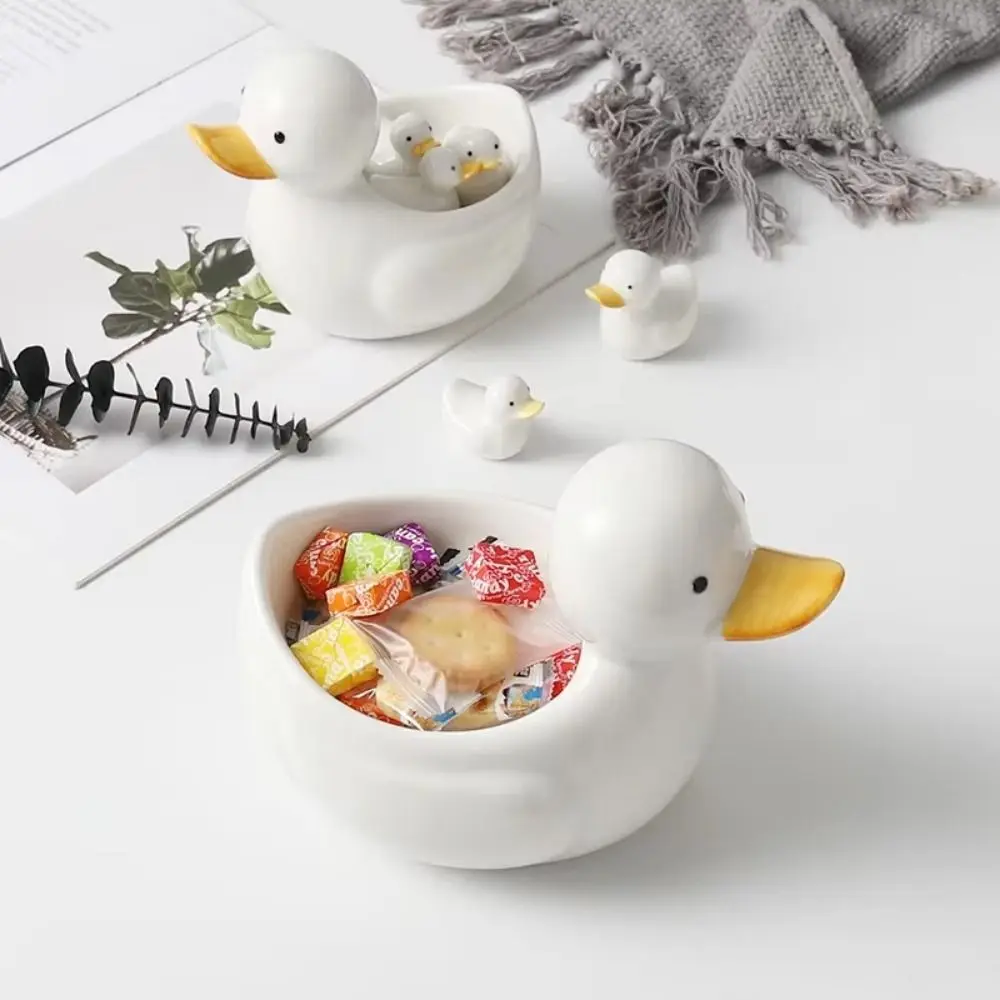 Creative Ceramic Chopstick Stand Cute Cartoon Chopsticks Rest Mini Size Duck Shape Writing Brush Pen Holder Storage Ornaments