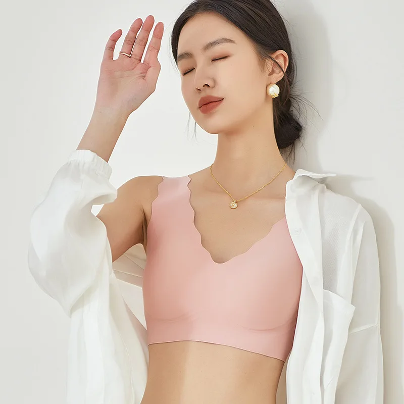 Summer Women'S Bra Without Rods  Backless Intimate Lingerie Ultra-Thin Breathable Comfortable Smooth Vest Underwear