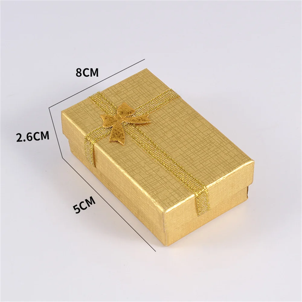 Jewelry Box Bow Ribbon Simple Exquisite Gifts Packaging Earrings Ring Necklace Bracelet Storage Jewelry Organization Display Box