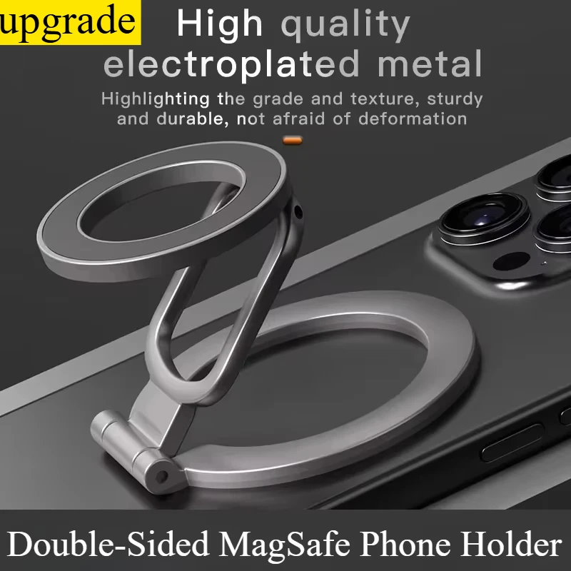 

Двусторонний держатель для телефона MagSafe для iPhone 14/15/16, складной на 360° ° Вращающаяся подставка с сильным магнитом и поддержкой для пальцев