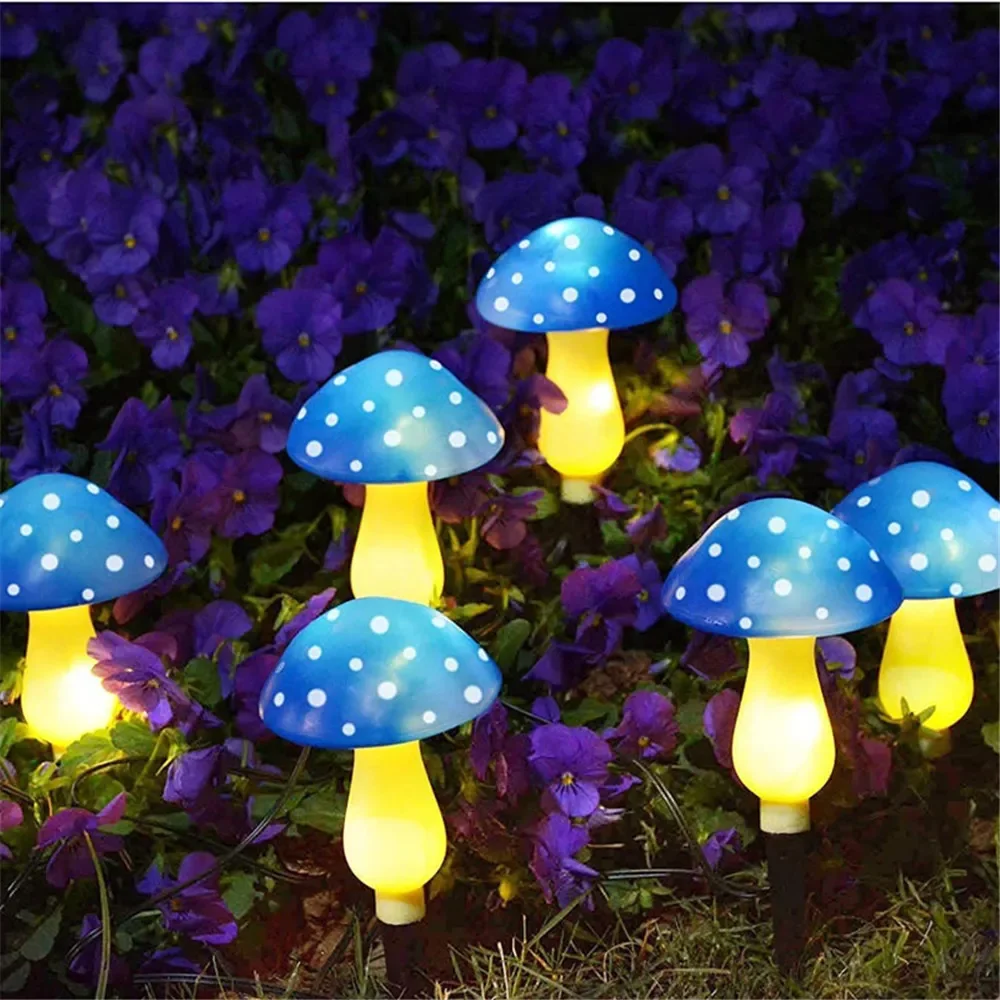 أضواء الشمسية سلسلة الفطر الحديقة الجنية أضواء مصابيح في الهواء الطلق لحديقة فناء شرفة مسار المناظر الطبيعية المهرجانات مصابيح الديكور #3