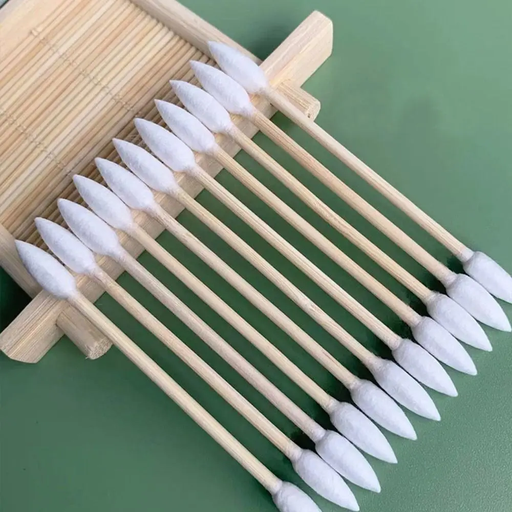 Natural Cotton Double Pointed Cotton Buds Disposable Cleaning Narrow Areas Cotton Swabs Cleaning Tool Double Precision Tips