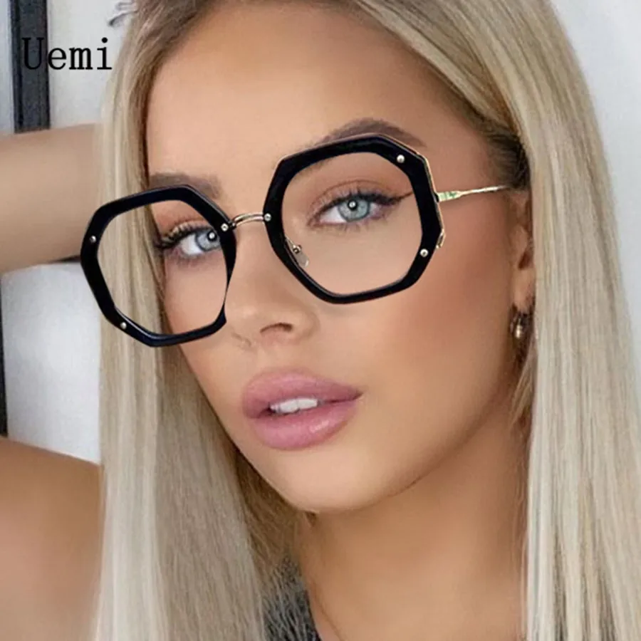 Fashion Oversized Square Anti Blue Light Glasses For Women Luxury Hight Quality Clear Reading Computer Female Trending Eyegla