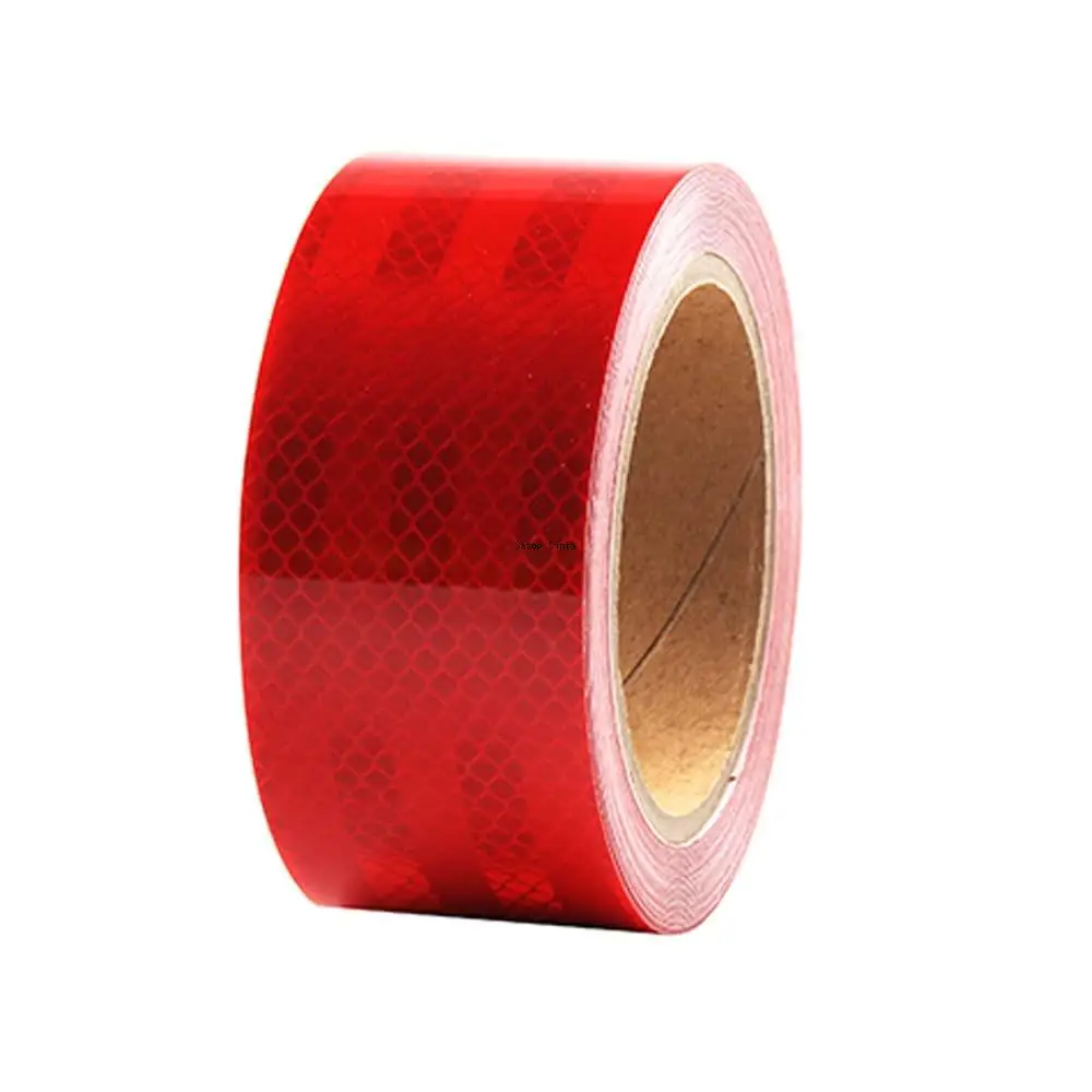 5CM*10M Red Micro Prismatic Sheeting Reflective Tape Waterproof Adhesive Reflectors Sticker For Motorcycle Trailer Tractor Truck