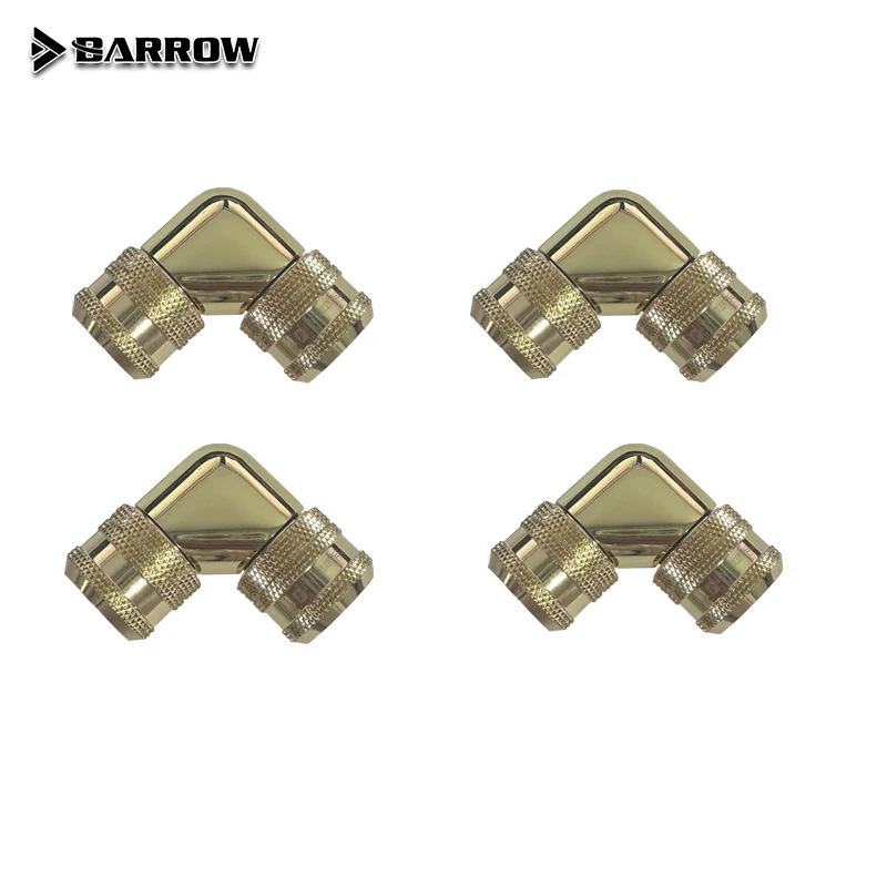 

BARROW Gold G1/4' thread Dual 90 Degree Rotary Fitting Adapter Rotating 90 Angle Adaptors use for 12/14/16MM Hard Tube