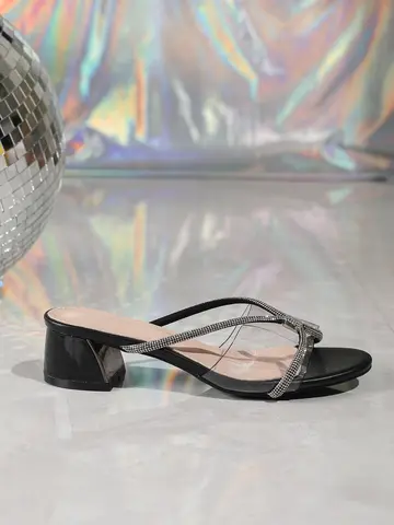 6 best sales महिलाओं के काले सैंडल - №5