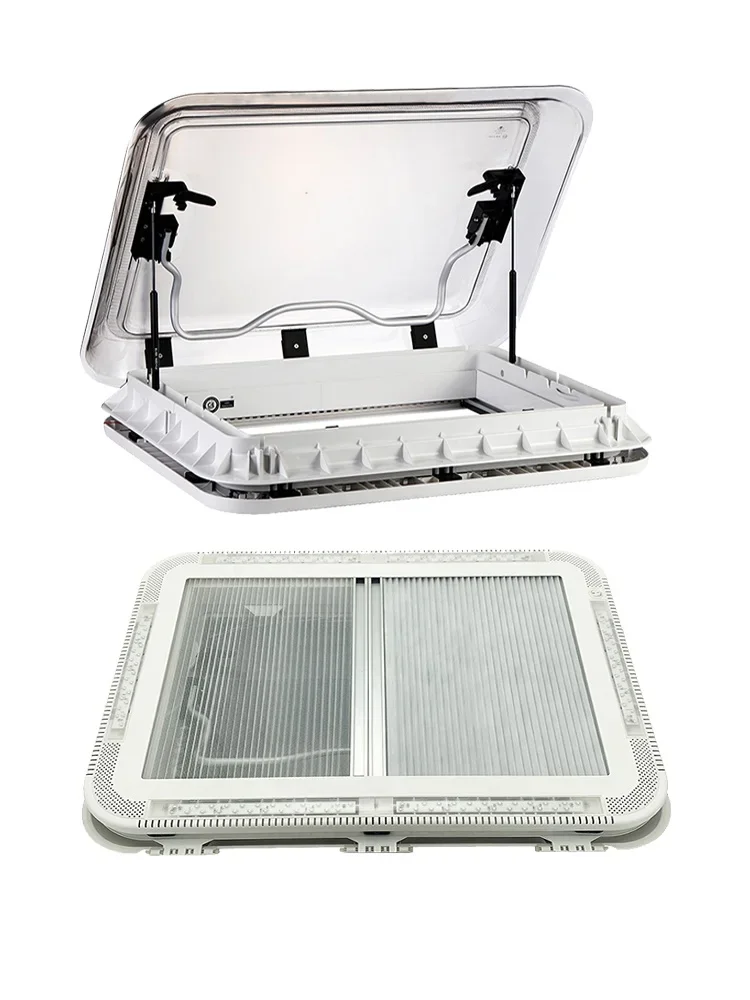 

2026 RV sunroof and air exchange window accessories come standard with sunshade and mosquito repellent curtains with LED lights