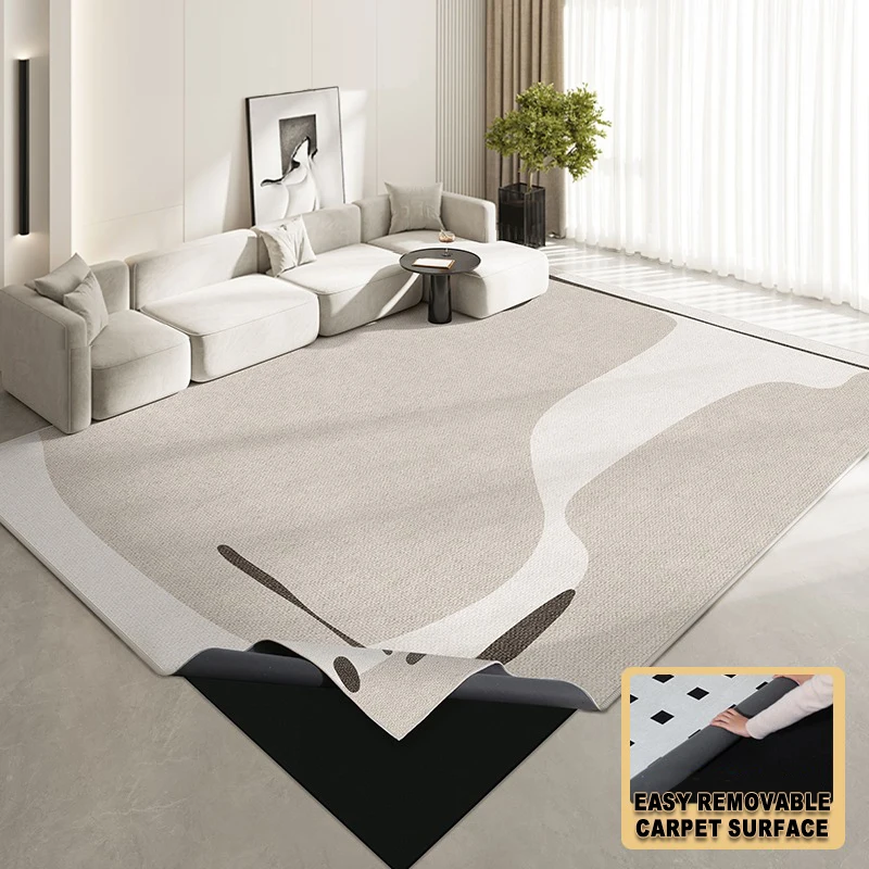 

Double-layer Living Room Carpet Removable Machine Washable Bedroom Floor Mat Minimalist Large Size Free Maintenance Rug Alfombra