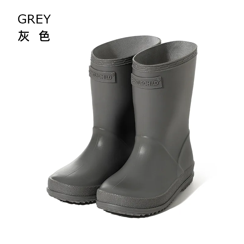Children Casual Mid-calf Boots Boys Girls Kids Non-slip Waterproof Gardening Shoes New Baby Solid Color Rubber Sole Rain Boots