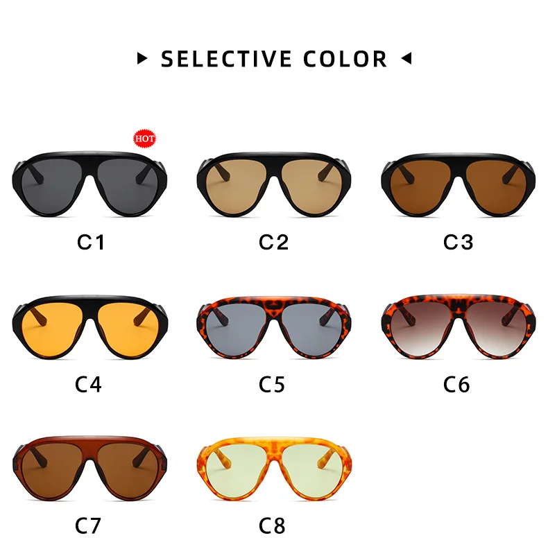 Übergroße Goggle-Sonnenbrille 2024 Damen Marken-Trend Sonnenbrille mit gelben Gläsern Herren Großrahmige Trend-Sonnenbrille UV400 802086 – Detail 13