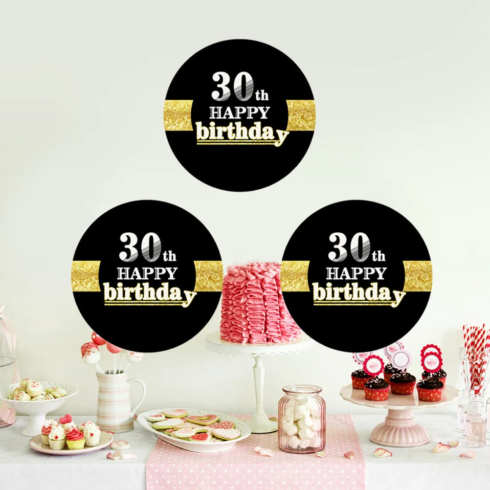 12Pcs Birthday Party Stickers 30Th Happy Birthday Letters Smooth Flat Surface Decor for Party Decoration Supplies